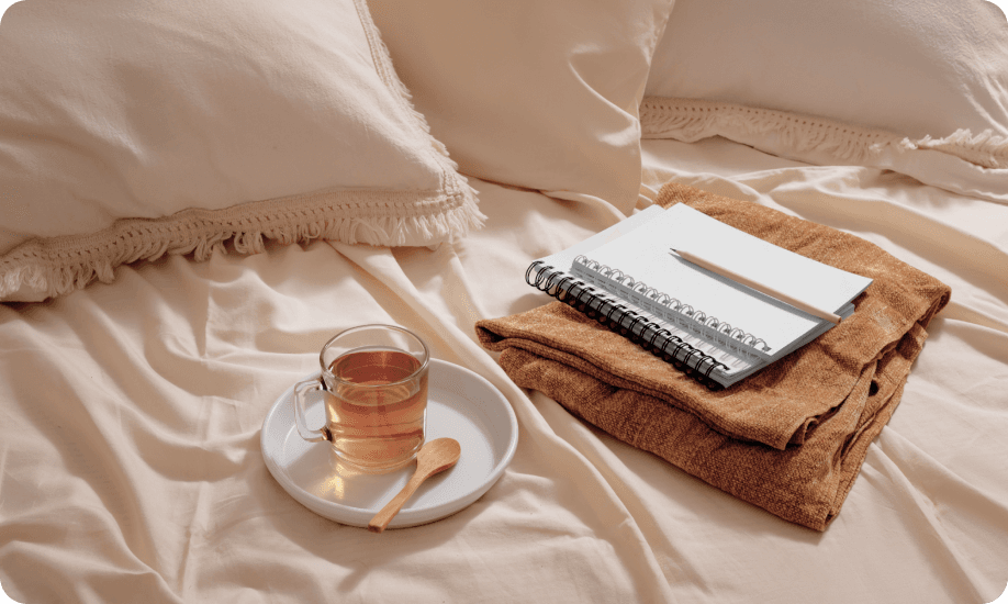 Relaxation setup with warm lighting